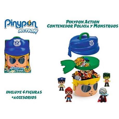 Pinypon action- contenedor policía y monstruos - 13009405