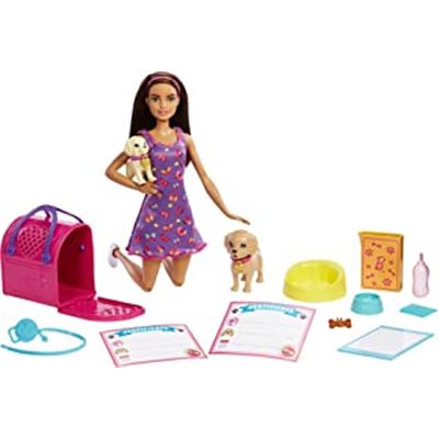 Barbie adopta perritos vestido morado - 24510176