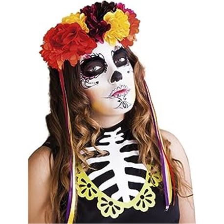 Diadema lujo katrina rosas colores dia de los muer - 78904349