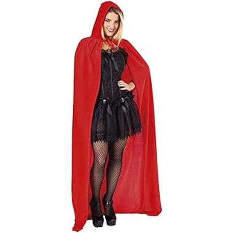 Capa roja con capucha efecto terciopelo ad - 78905211
