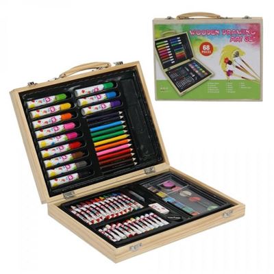 Estuche pinturas de madera 68 piezas - 86000068