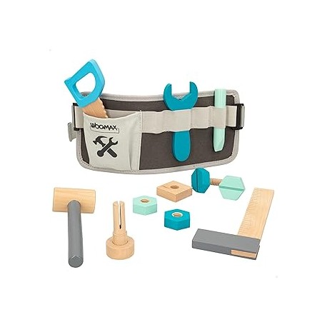 Woomax-Cinturón Herramientas De Madera 12 Pcs +3a