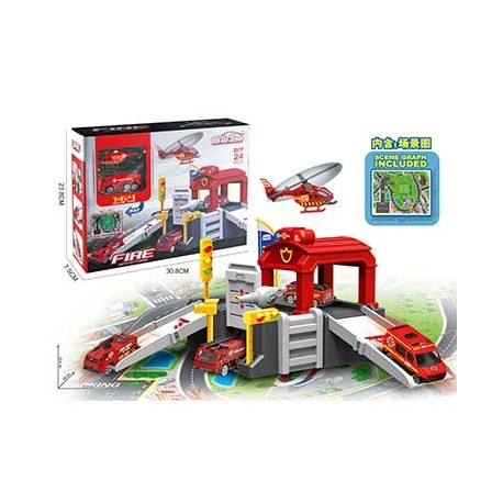 ESTACIÓN BOMBEROS C/VEHÍCULOS Y HELICÓPTERO