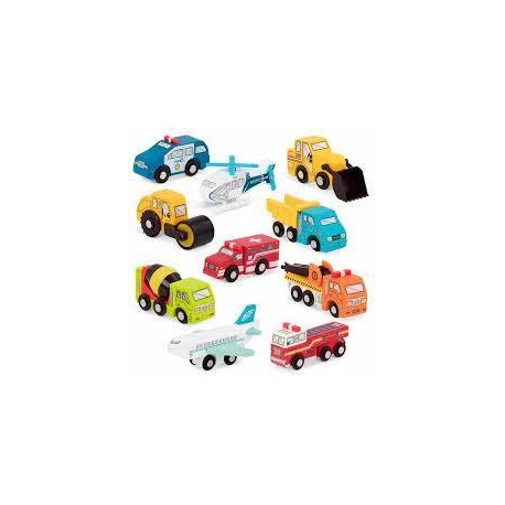 B. Wood and Wheels Vehículos madera surtidos