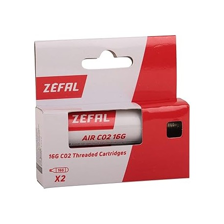BLISTER 2 CARTUCHOS DE AIRE ZEFAL CO2 16 g C/ROSCA