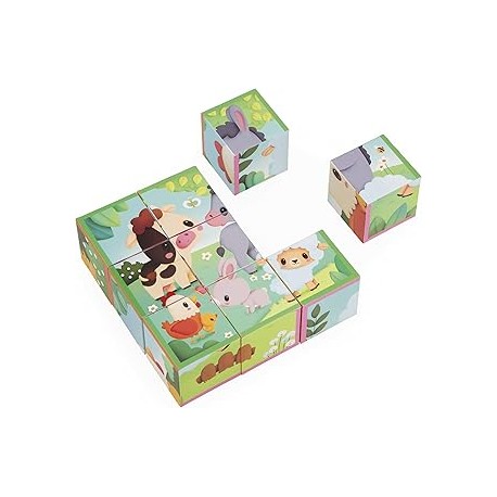 GRANJA - 9 CUBOS DE CARTÓN ANIMALES