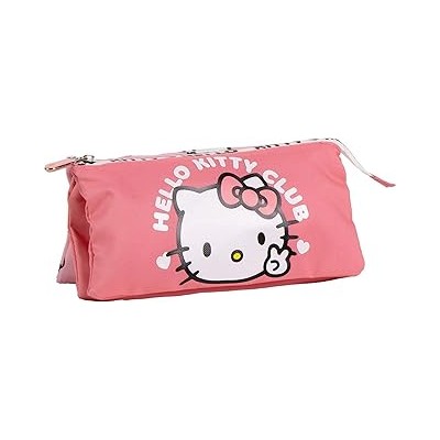 Estuche portatodo 3 compartimentos hello kitty