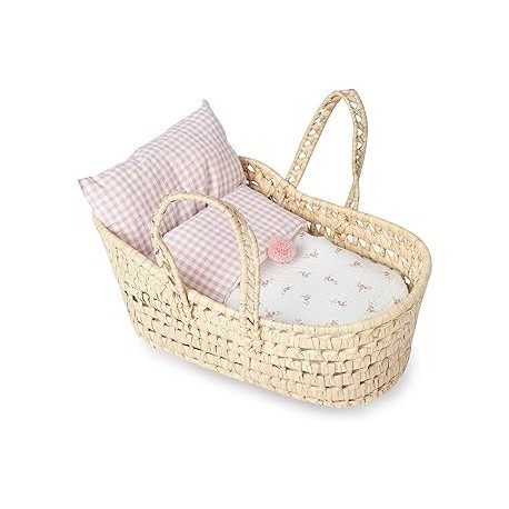 Capazo de Palma de flores y vichy (pequeño)