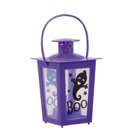 MINI FAROL LILA CON VELA LUMINOSA