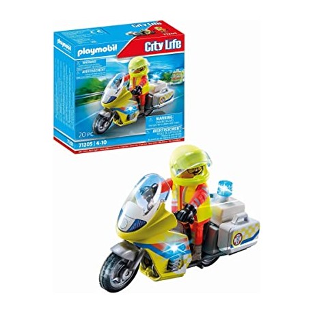 Moto de Emergencias con luz intermitente