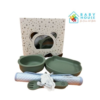 PACK VAJILLA SILICONA BEIG MARINO