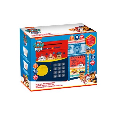 Hucha digital Paw Patrol con reloj