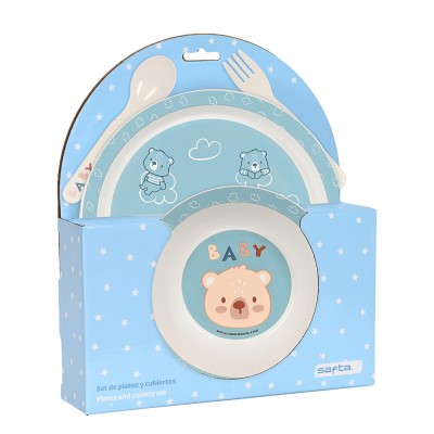 SET PLATOS Y CUBIERTOS BABY BEAR