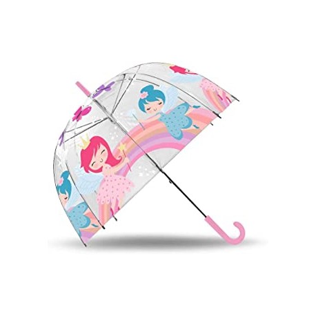 PARAGUAS TRANSPARENTE CAMPANA 46 CM AUTO FAIRY