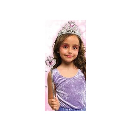 SET ACCESORIOS PRINCESA PLATA/ROSA