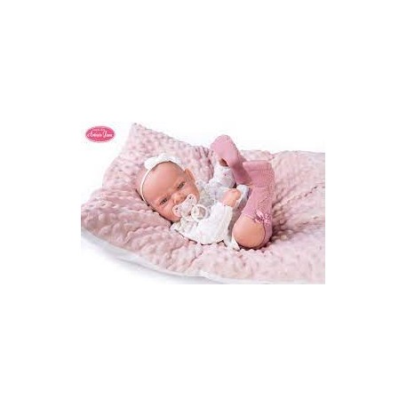Recién Nacida Lea con calcetín calado y cojín