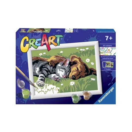 Pintar por números Perro y Gato