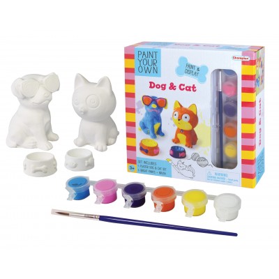 PINTA PERRO-GATO CON COMEDEROS