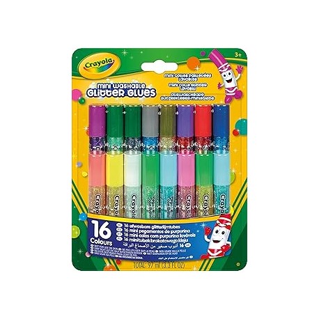 16 Mini Pegamentos de Purpurina Lavables