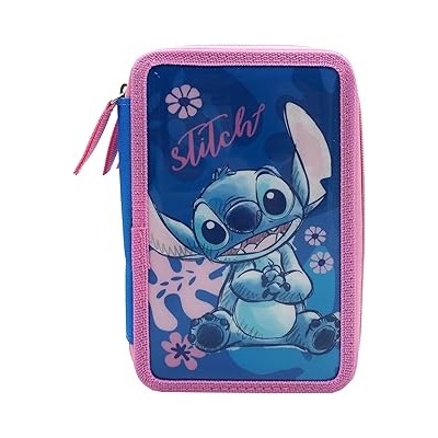 Stitch Plumier 3 Pisos con Material Escolar