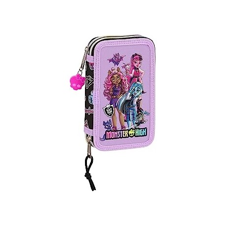 PLUMIER DOBLE PQÑO 28 pcs MONSTER HIGH "CRE
