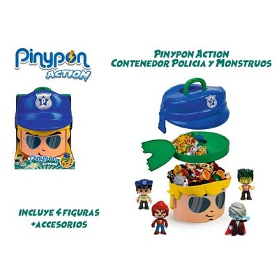 Pinypon Action- Contenedor Policía y Monstruos