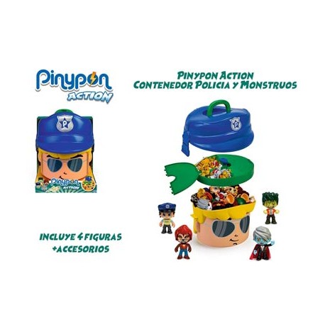 Pinypon Action- Contenedor Policía y Monstruos