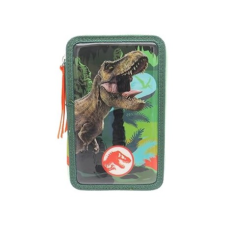 Jurassic World Plumier 3 Pisos con Material Escolar