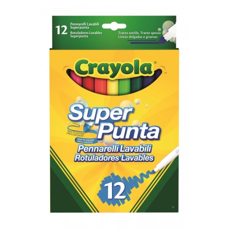 12 ROTULADORES SÚPER PUNTA LAVABLES