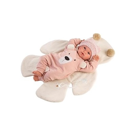 Recien Nacida Llorona 36 Cm Osito Rosa