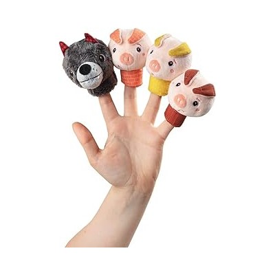 LOUIS MARIONETAS DE DEDO EL LOBO Y LOS 3 CERDITOS