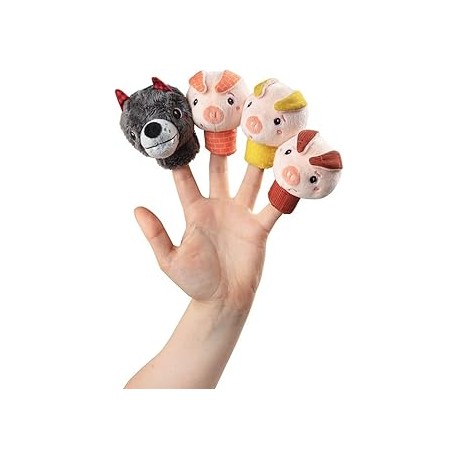 LOUIS MARIONETAS DE DEDO EL LOBO Y LOS 3 CERDITOS