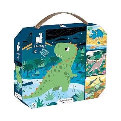 4 PUZZLES LOS DINOSAURIOS (6-9-12-16 PIEZAS)