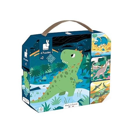 4 PUZZLES LOS DINOSAURIOS (6-9-12-16 PIEZAS)