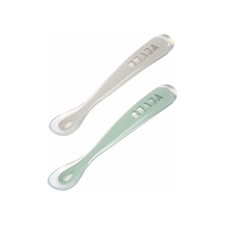 Juego 2 cucharas soft silicona + estuche 1da edada