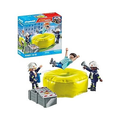 Bomberos con colchoneta