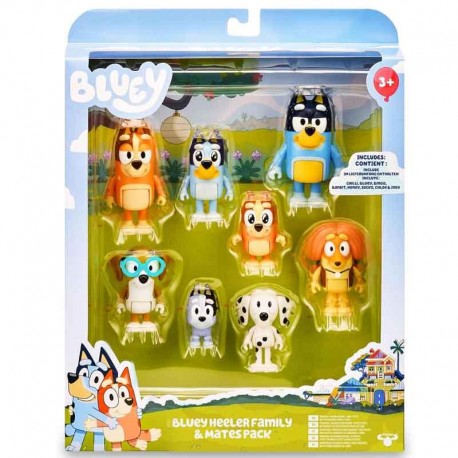 BLUEY PACK 8 FIGURAS FAMILY