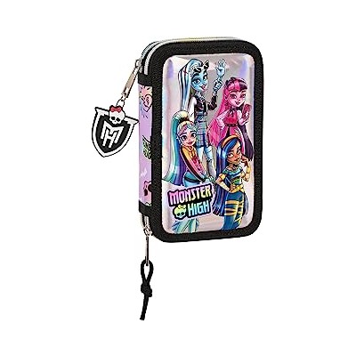 PLUMIER DOBLE PQÑO 28 pcs MONSTER HIGH "BES