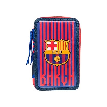FC Barcelona Plumier 3 Pisos con Material Escolar