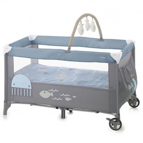 CUNA DE VIAJE TWO LEVEL + TOYS LAZULI BLUE