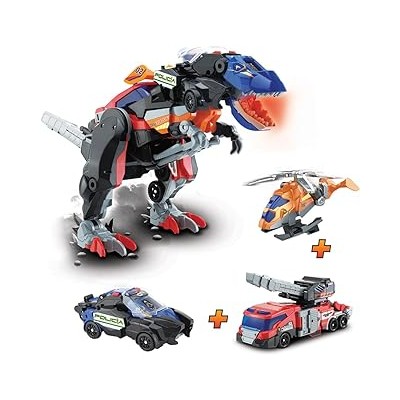 Switch&Go Dinos 4 en 1 Mega T-REX S.O.S. 3 vehícul