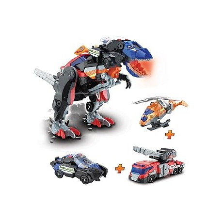 Switch&Go Dinos 4 en 1 Mega T-REX S.O.S. 3 vehícul