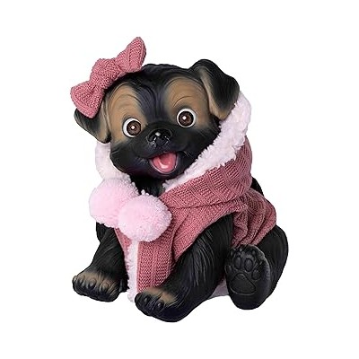 Perrito Negro Chaleco rosa