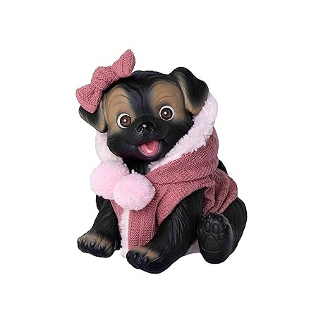 Perrito Negro Chaleco rosa