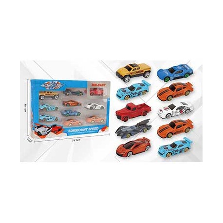 CAJA 10 COCHES METAL