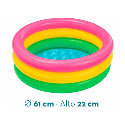Piscina bebé 3 aros 61x22 1-3 años