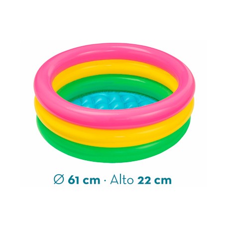 Piscina bebé 3 aros 61x22 1-3 años