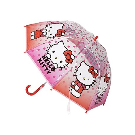 Paraguas manual poe burbuja hello kitty