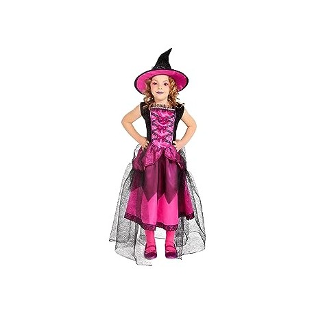 DISFRAZ BRUJA CHIC ROSA INF 5-7