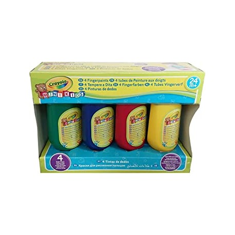 4 Botes de Pintura Dedos Lavables MK